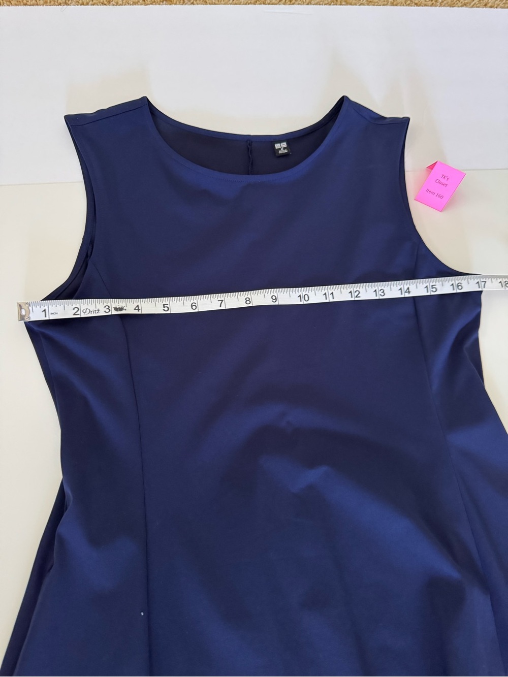 Uniqlo AIRism Navy Sleeveless Maxi Dress M GUC (160) - Picture 6 of 8
